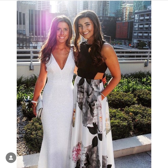 Dress the Population | Dresses | White Sequin Long Dress Dress The  Population Xs | Poshmark
